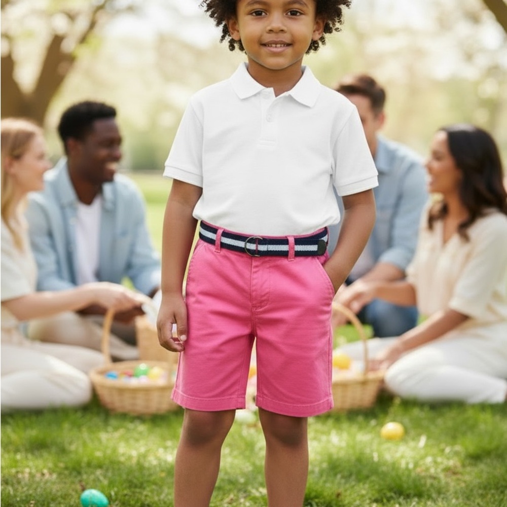 NWT Children’s Place boys Pink Shorts chinos belt.